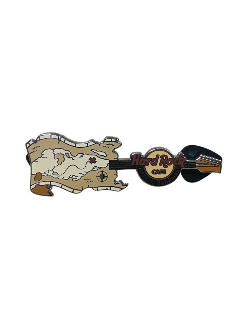 Hard Rock Cafe Nassau Bahamas Map Guitar Pin Limited Edition Collectible Rare